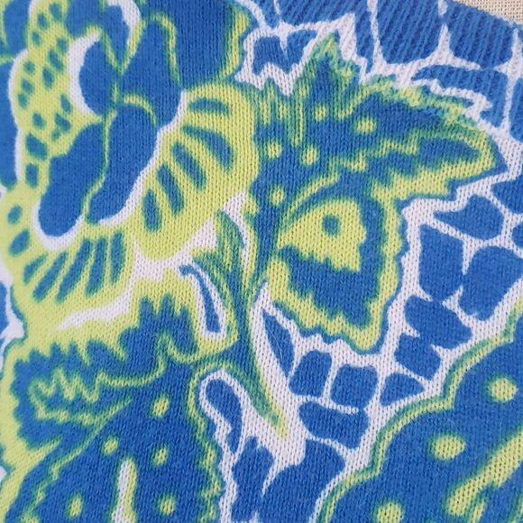 ANN TAYLOR Crew Neck Cardigan Sweater Short Sleeve Blue Green Yellow Pai… - Picture 8 of 12